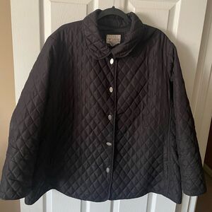 White Stag Womens Quilted Jacket Black Size 2X 18W/20W Snap Front